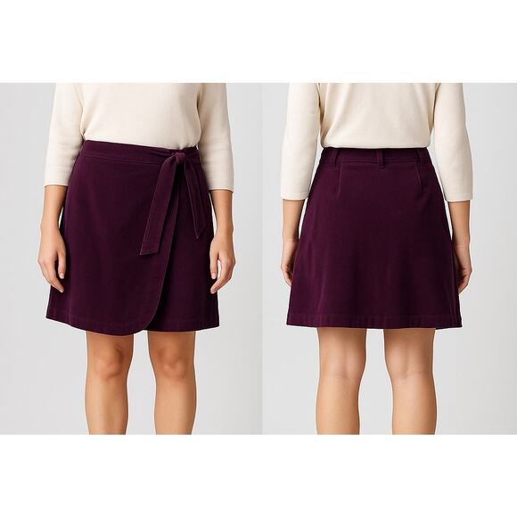 Draper James RSVP Women’s Corduroy Wrap Skirt Purple Plum Size XL NEW w/Tags - Picture 1 of 5